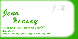 jeno micsey business card